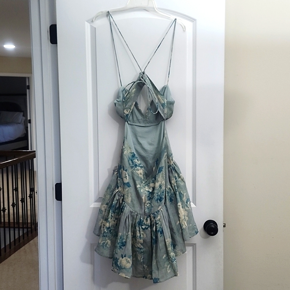 NWT ASOS BLUE FLORAL DRESS SIZE US 6 - Picture 9 of 16